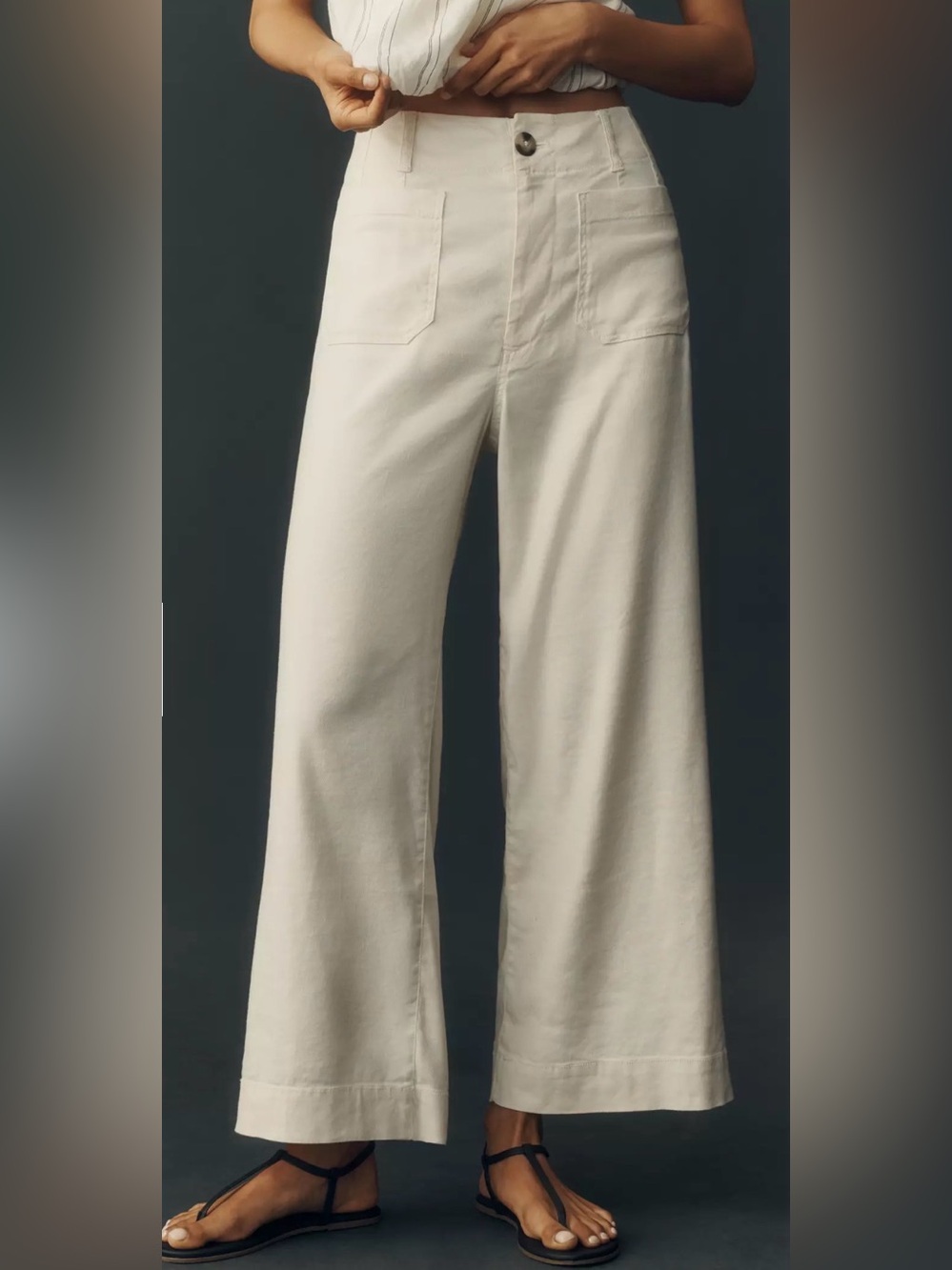 Anthropologie Maeve Colette European Linen Stretch Wide Leg Pants